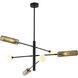 Canada 6 Light 45.6 inch Black and Gold Chandelier Ceiling Light